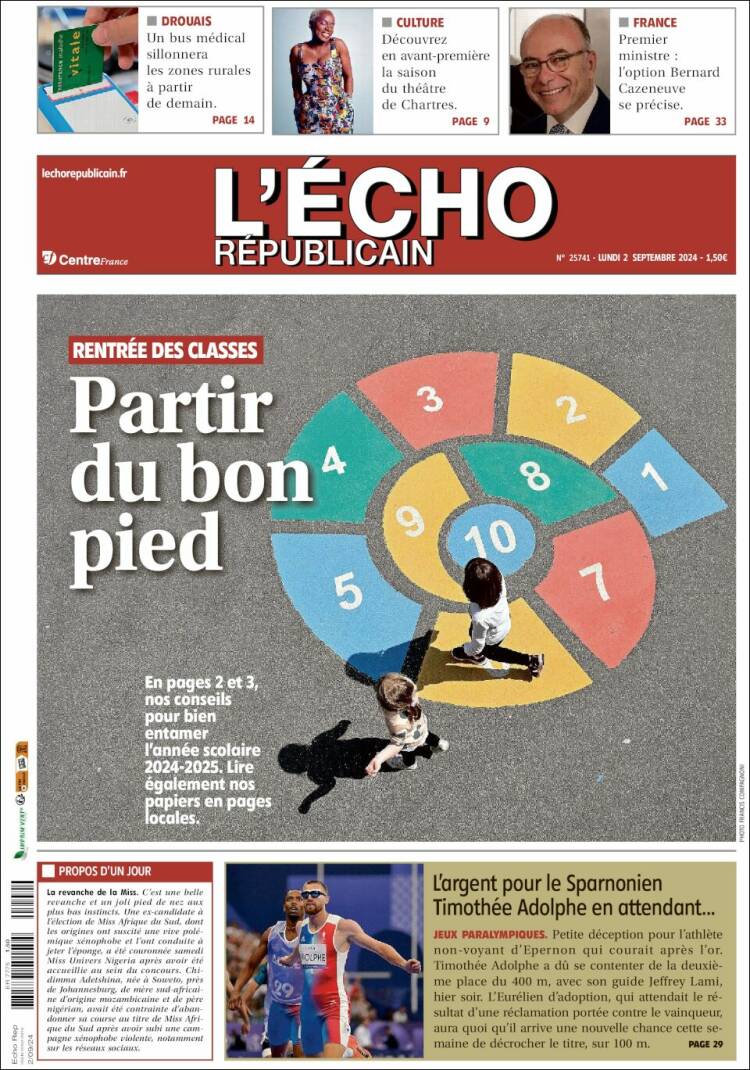 Portada de L'Echo Républicain (Francia)