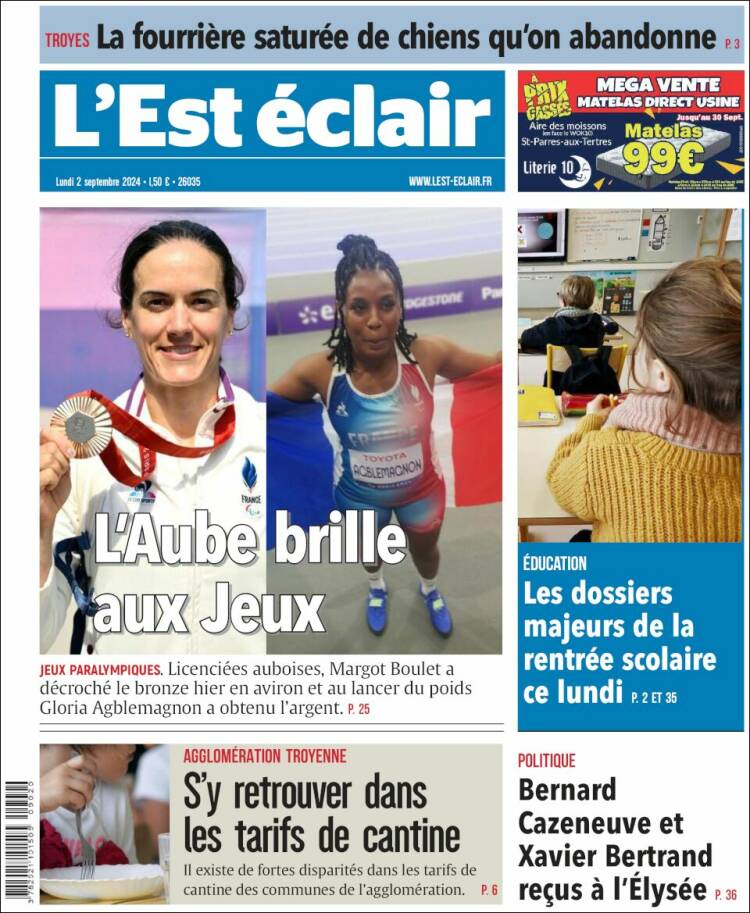 Portada de L'Est Eclair (Francia)