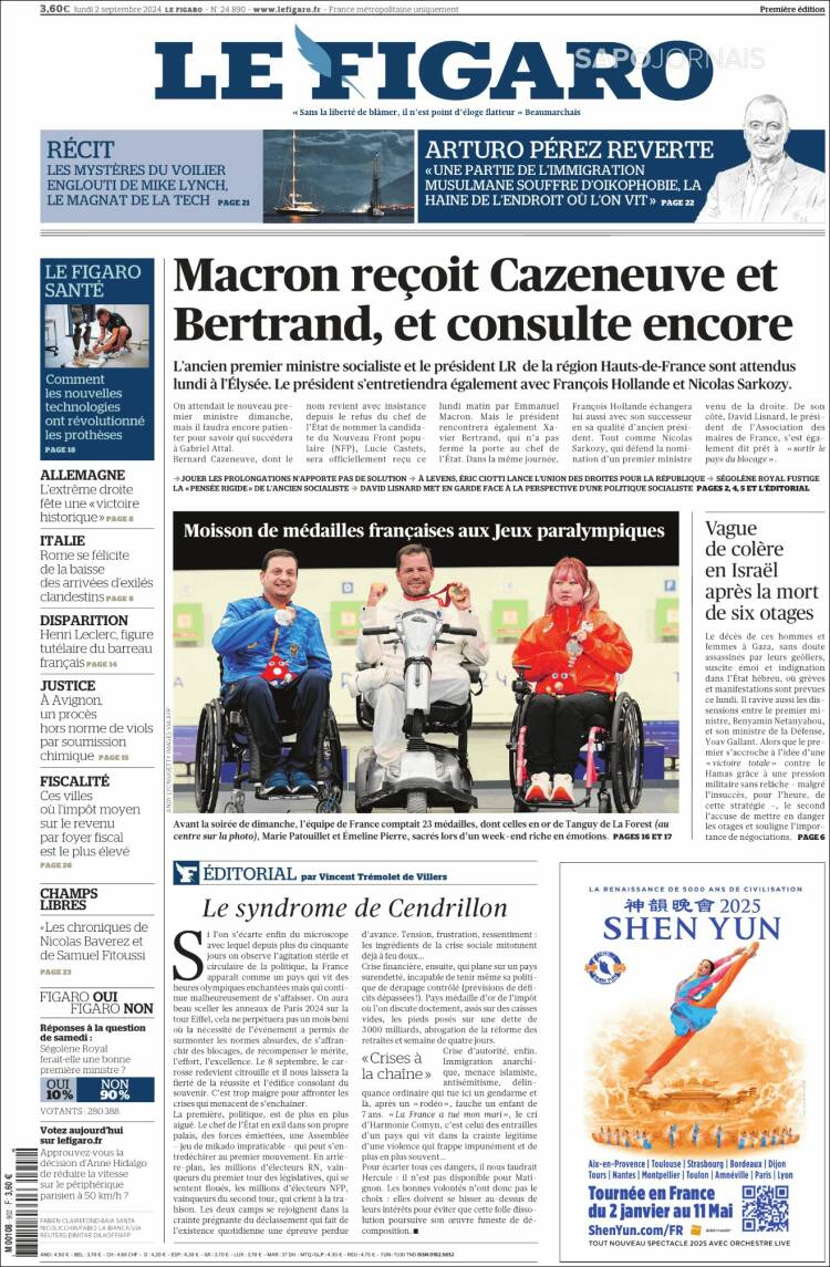 Portada de Le Figaro (Francia)