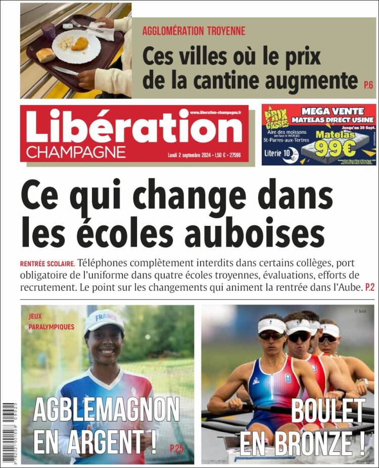 Portada de Libération Champagne (Francia)