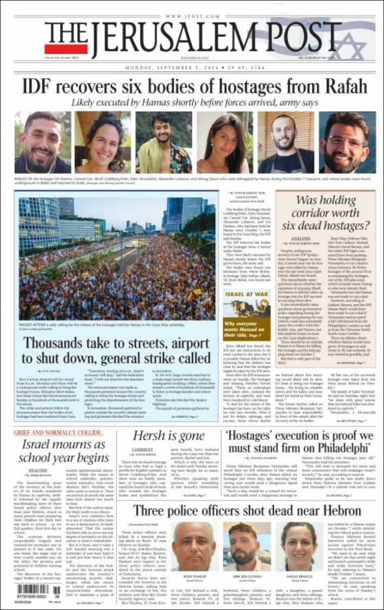 Portada de The Jerusalem Post (Israel)