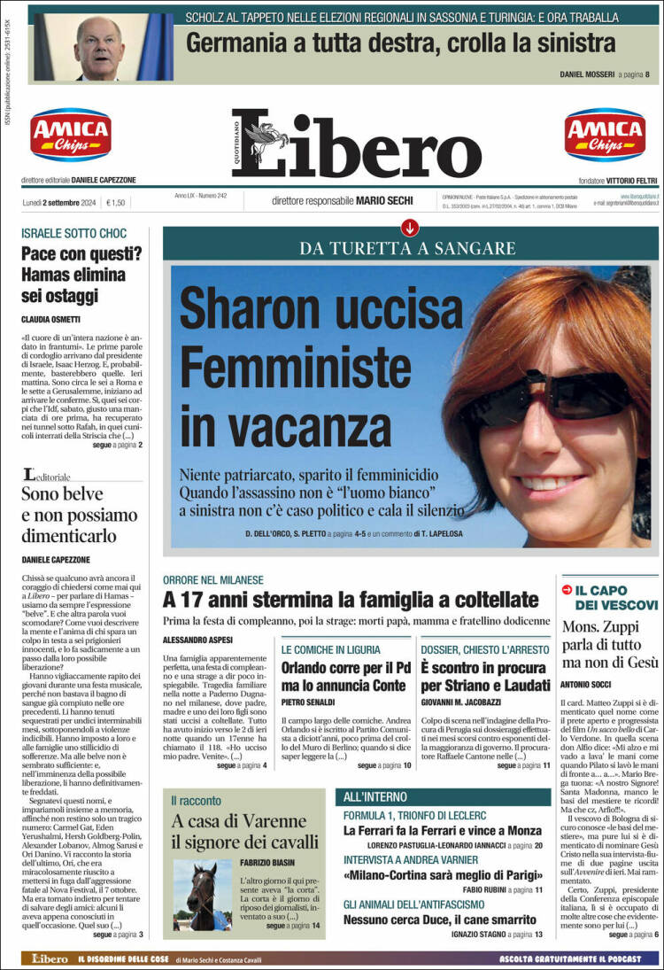 Portada de Libero (Italia)
