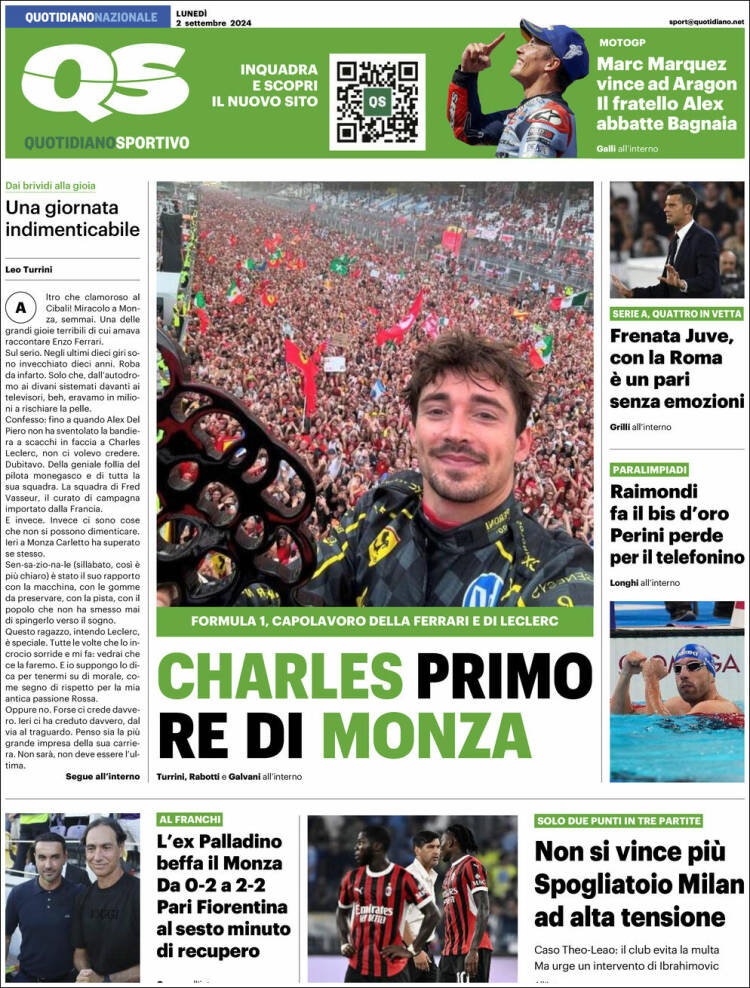 Portada de Quotidiano Sportivo (Italia)