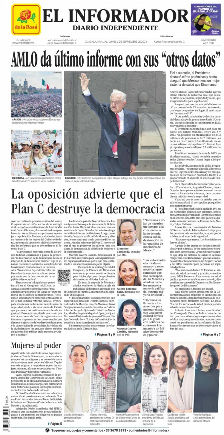Portada de El Informador (M&eacute;xico)