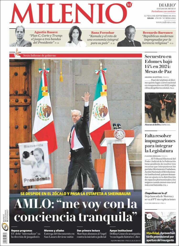 Portada de Milenio - Estado de México (M&eacute;xico)