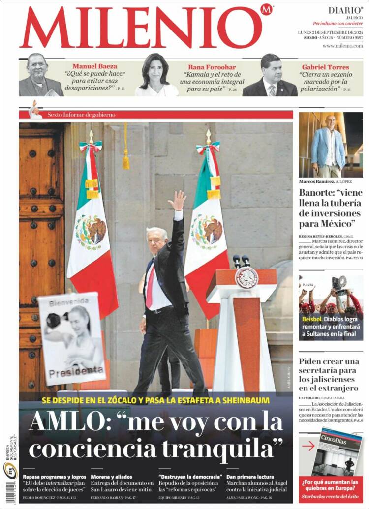 Portada de Milenio - Jalisco (M&eacute;xico)