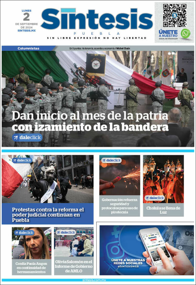 Portada de Síntesis - Puebla (M&eacute;xico)