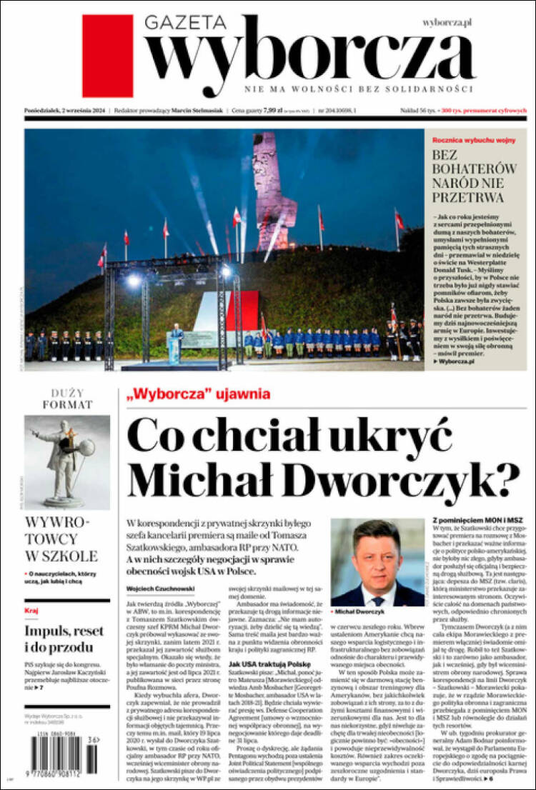 Portada de Gazeta Wyborcza (Polonia)