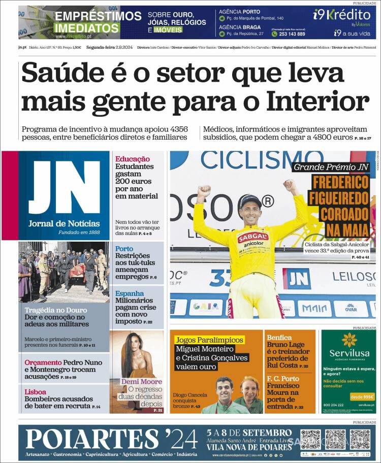 Portada de Jornal de Notícias (Portugal)