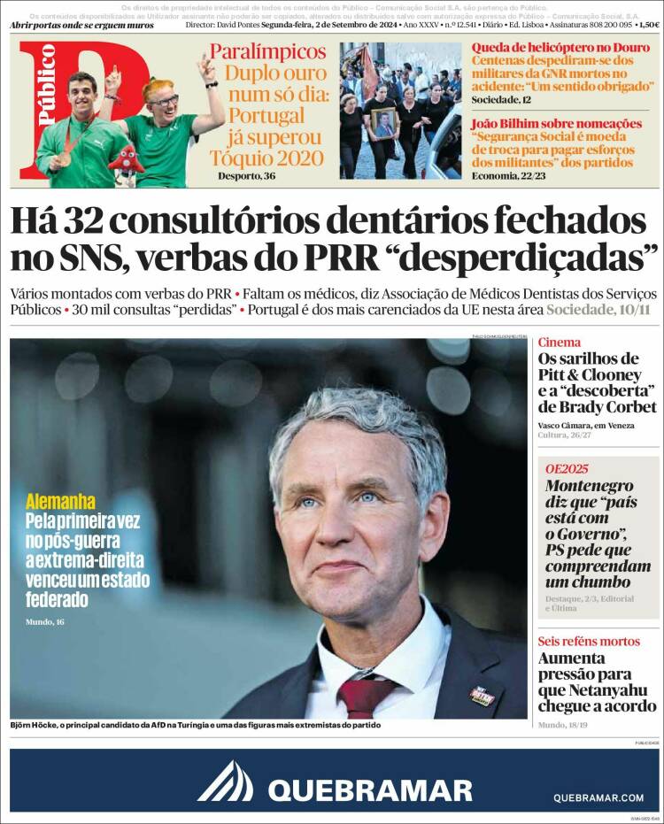 Portada de Público (Portugal)
