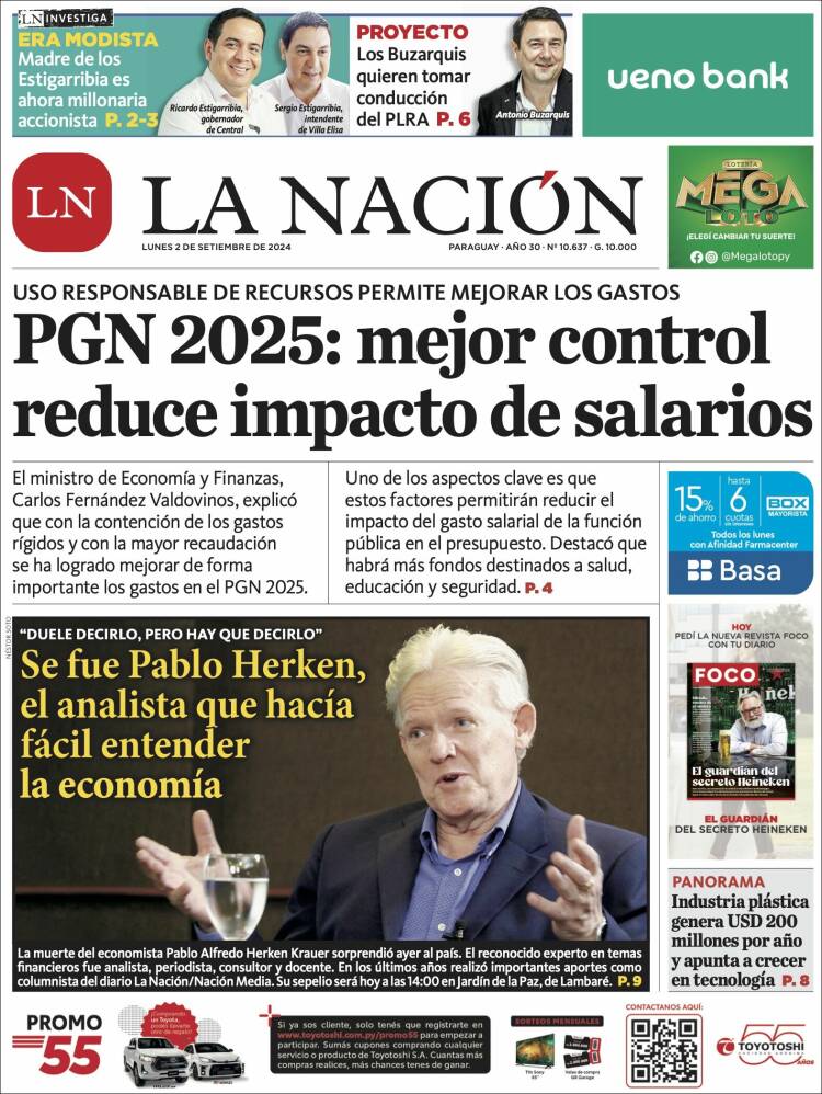 Portada de La Nación (Paraguay)