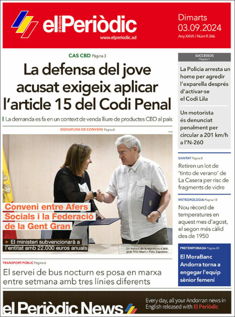 Portada de El Periòdic d'Andorra (Andorra)