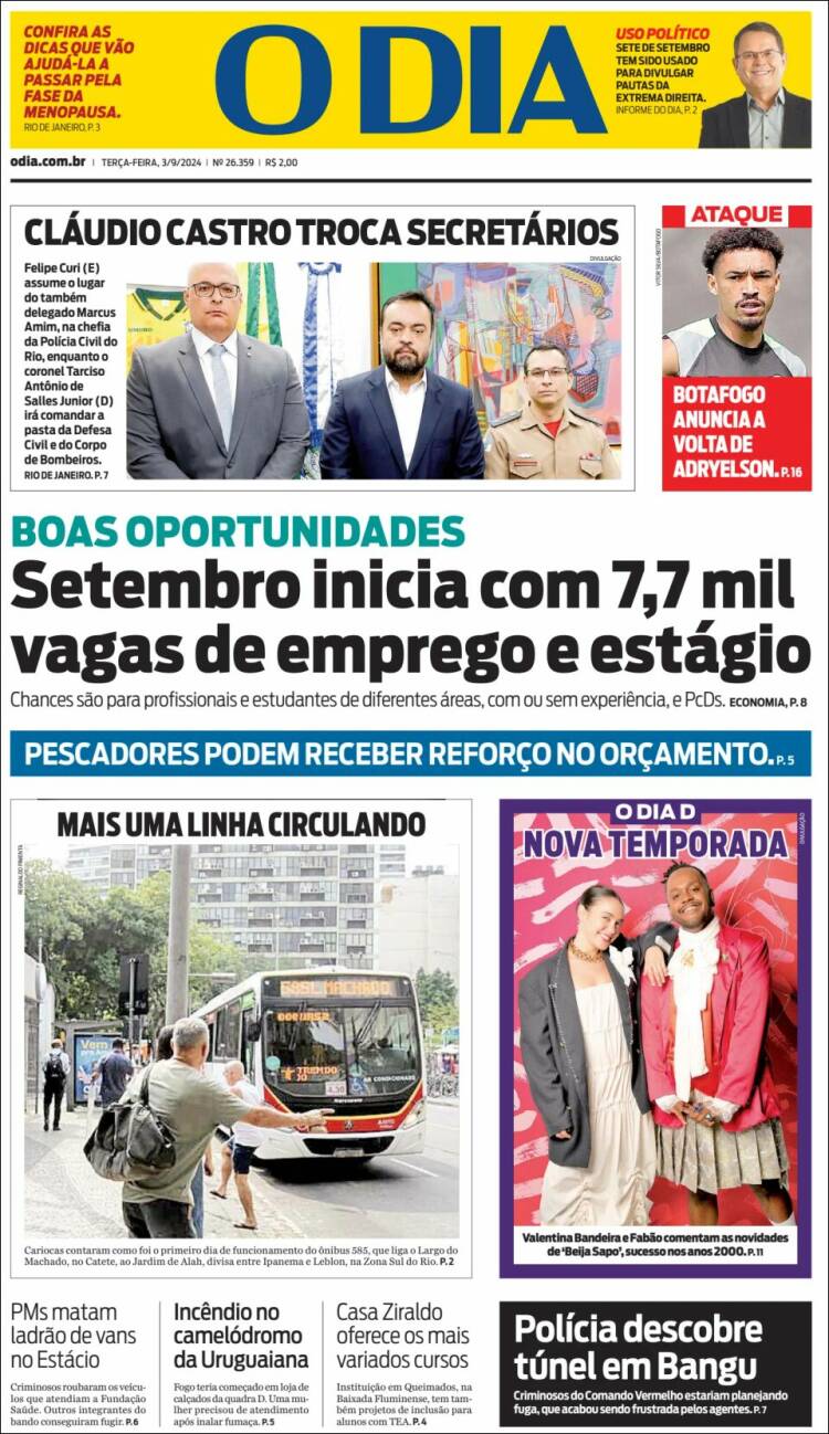 Portada de O Dia (Brasil)
