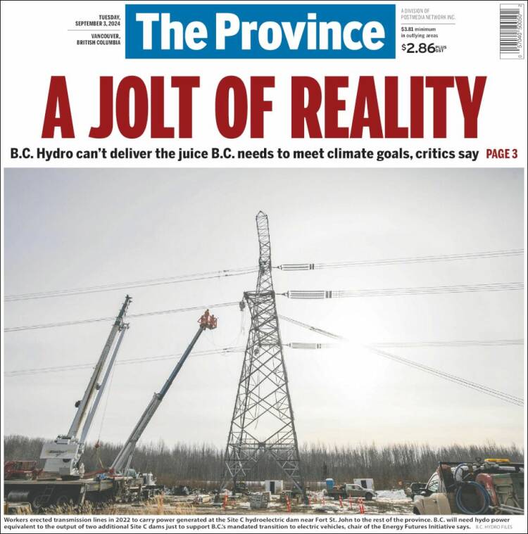 Portada de The Province (Canadá)