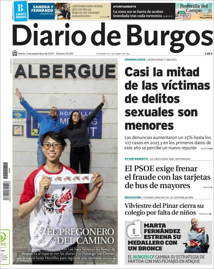 Portada de Diario de Burgos (Espa&ntilde;a)