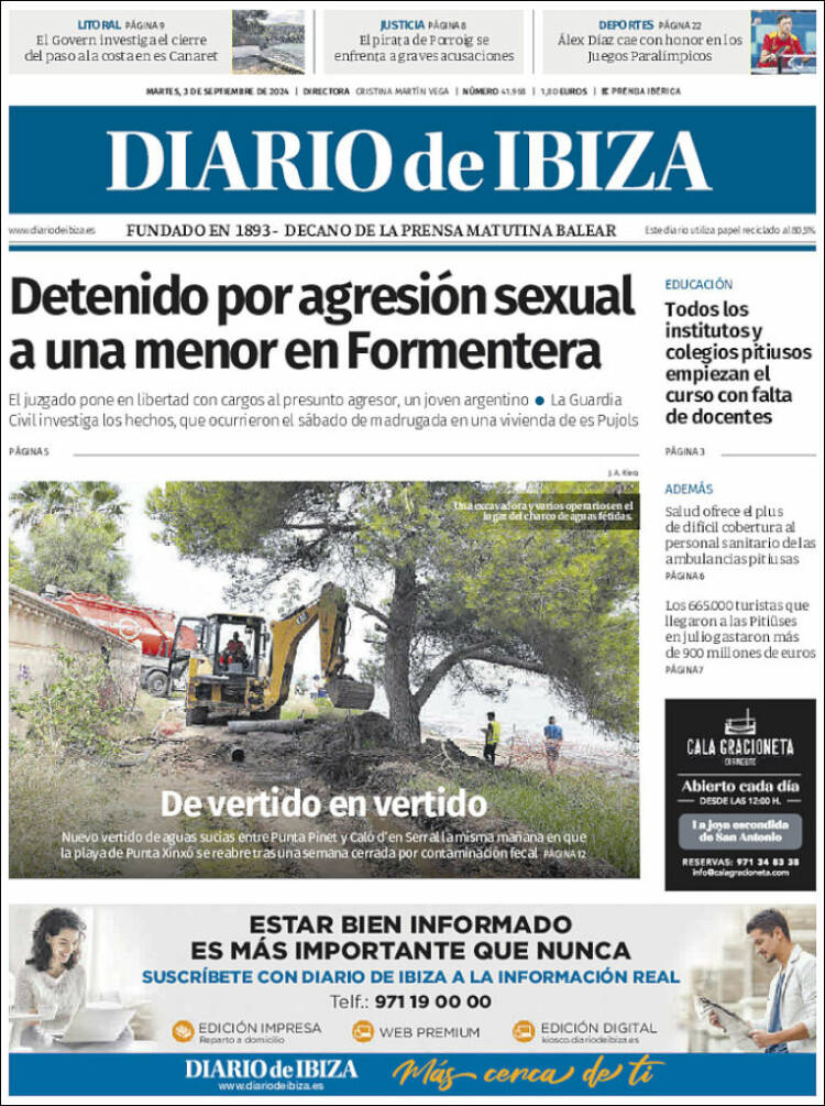 Portada de Diario de Ibiza (Espa&ntilde;a)