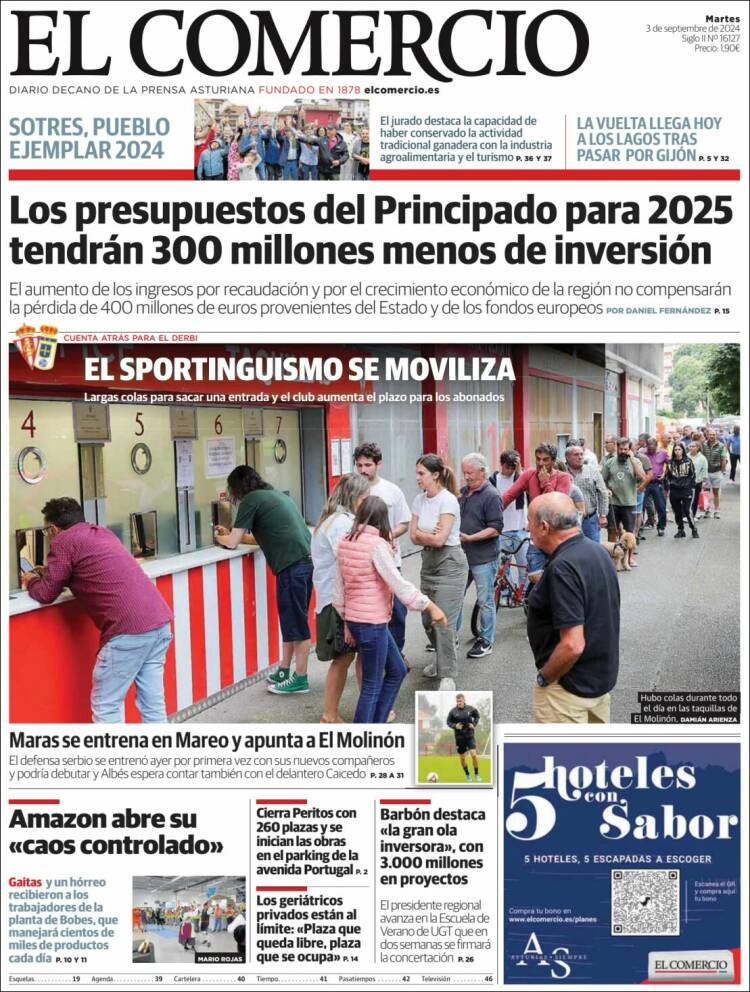 Portada de El Comercio - Gijón (Espa&ntilde;a)