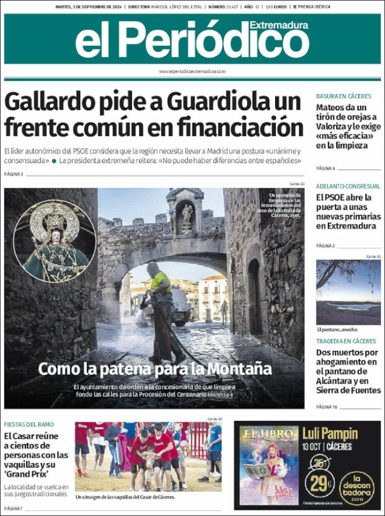 Portada de El Periódico de Extremadura (Espa&ntilde;a)