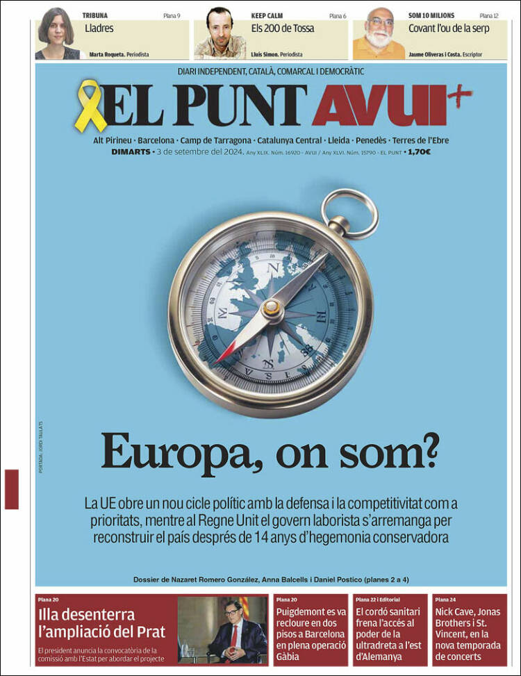 Portada de El Punt Avui (Espa&ntilde;a)