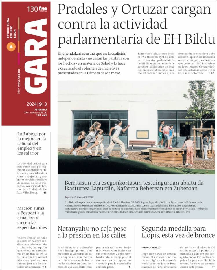 Portada de Gara (Espa&ntilde;a)