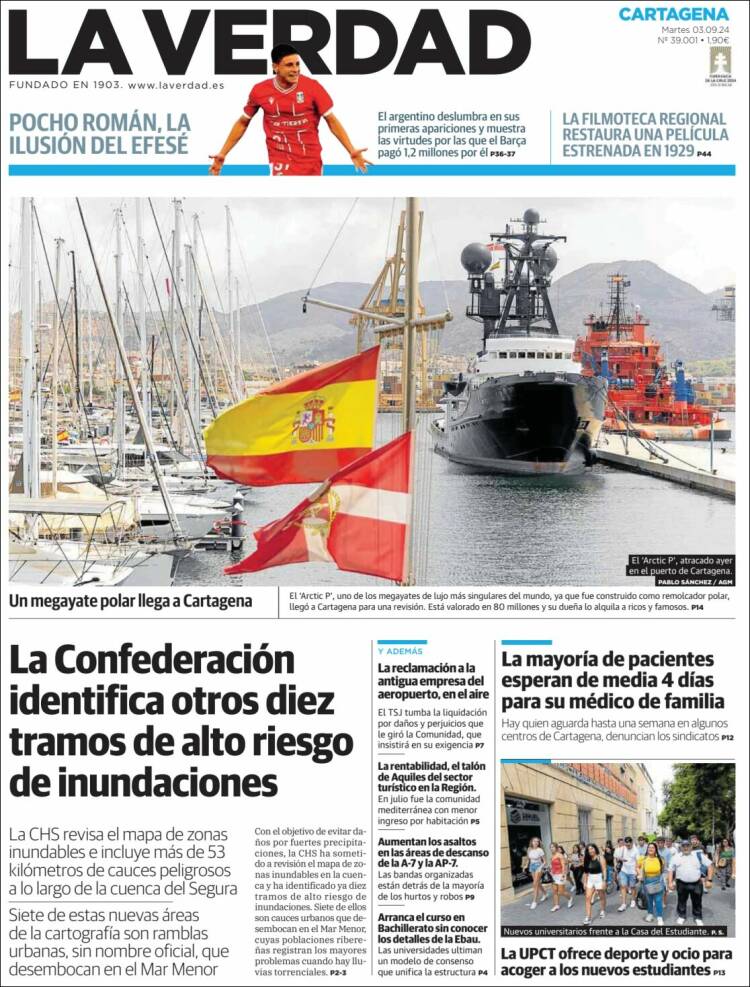 Portada de La Verdad de Cartagena (Espa&ntilde;a)