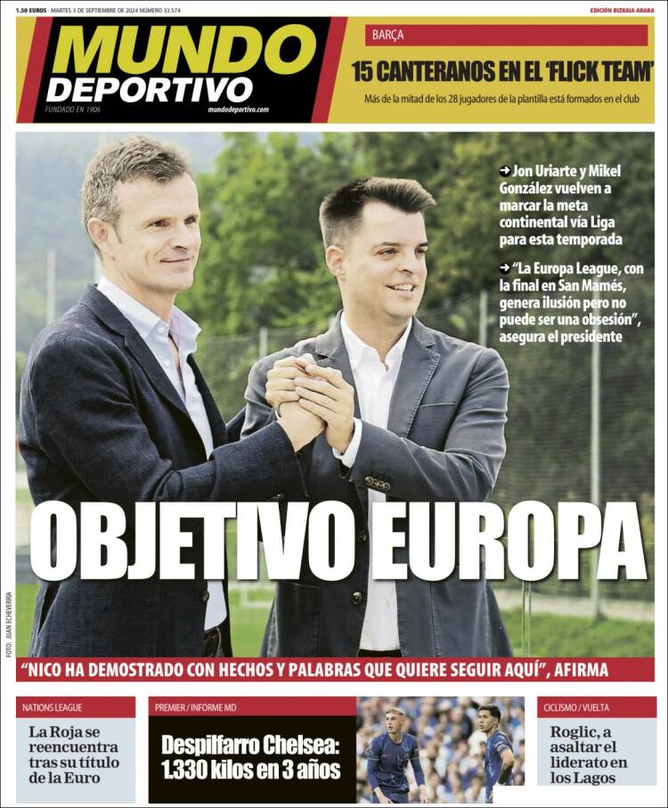 Portada de Mundo Deportivo Bizkaia (Espa&ntilde;a)