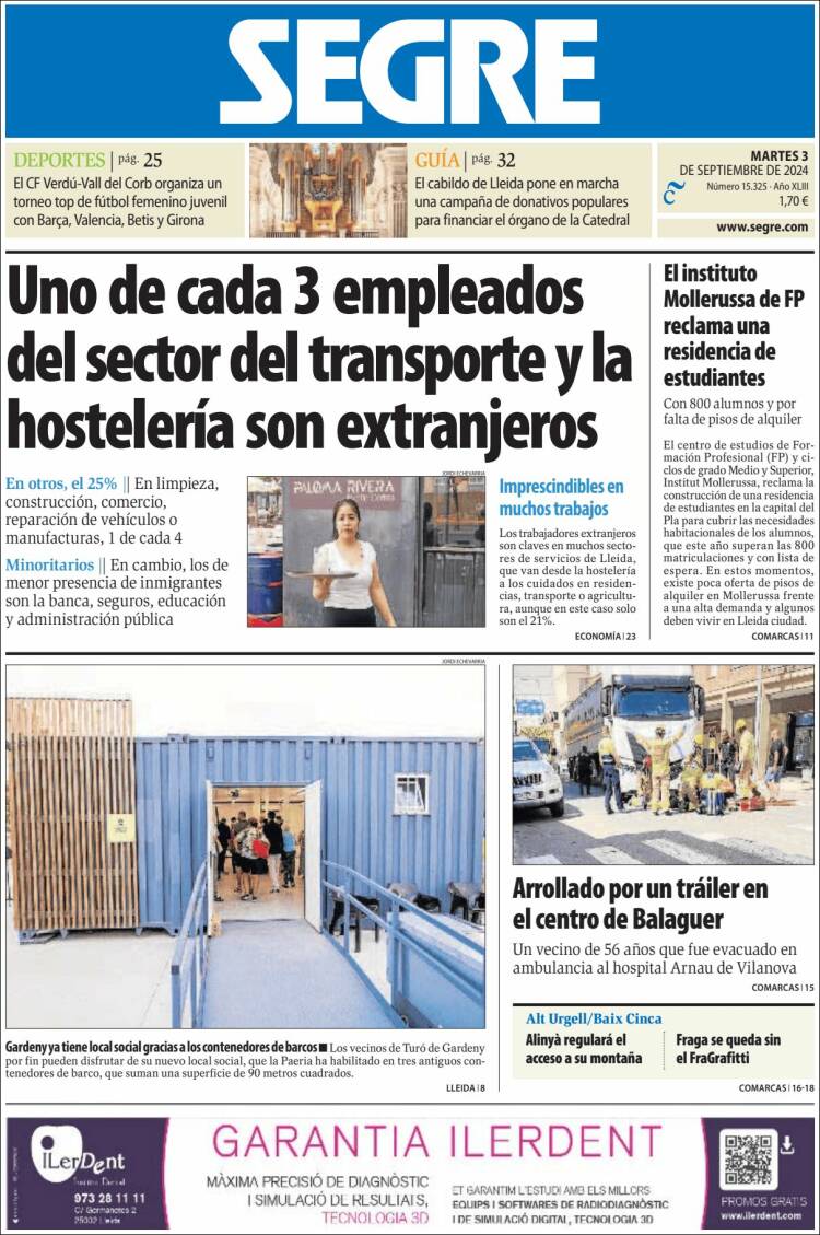 Portada de Segre  (Espa&ntilde;a)