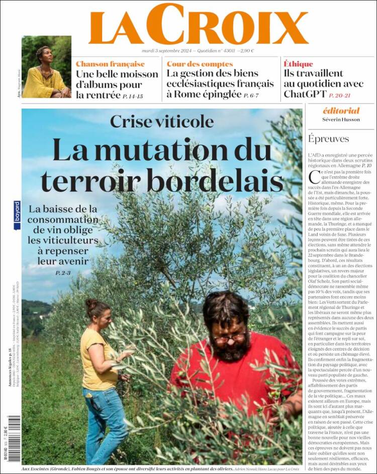 Portada de La Croix (Francia)