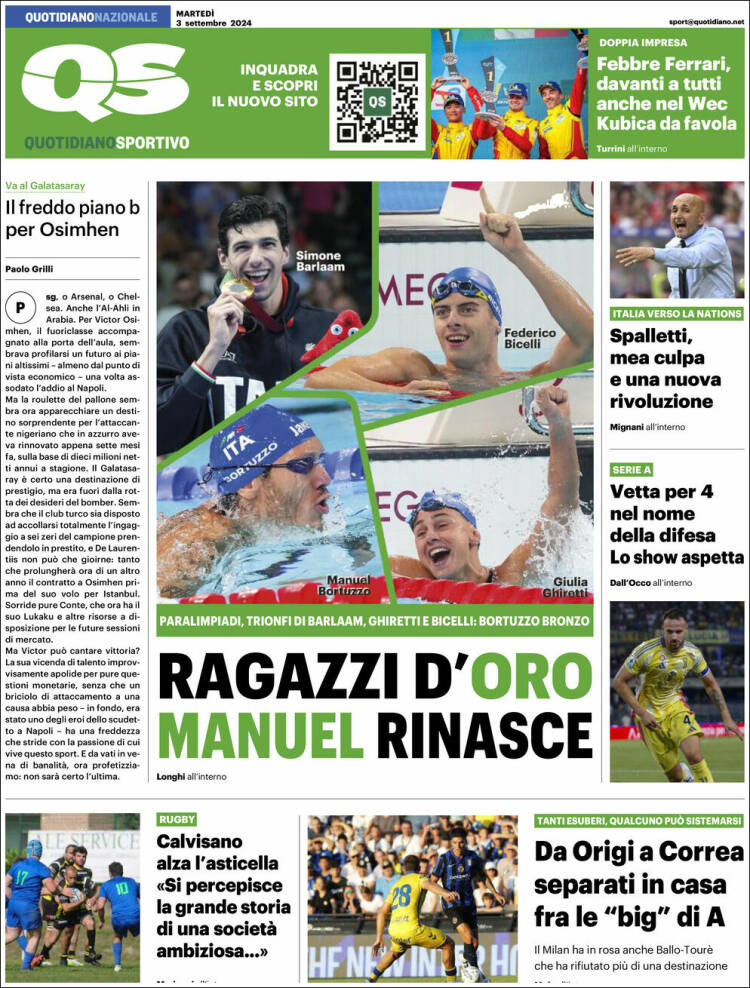 Portada de Quotidiano Sportivo (Italia)