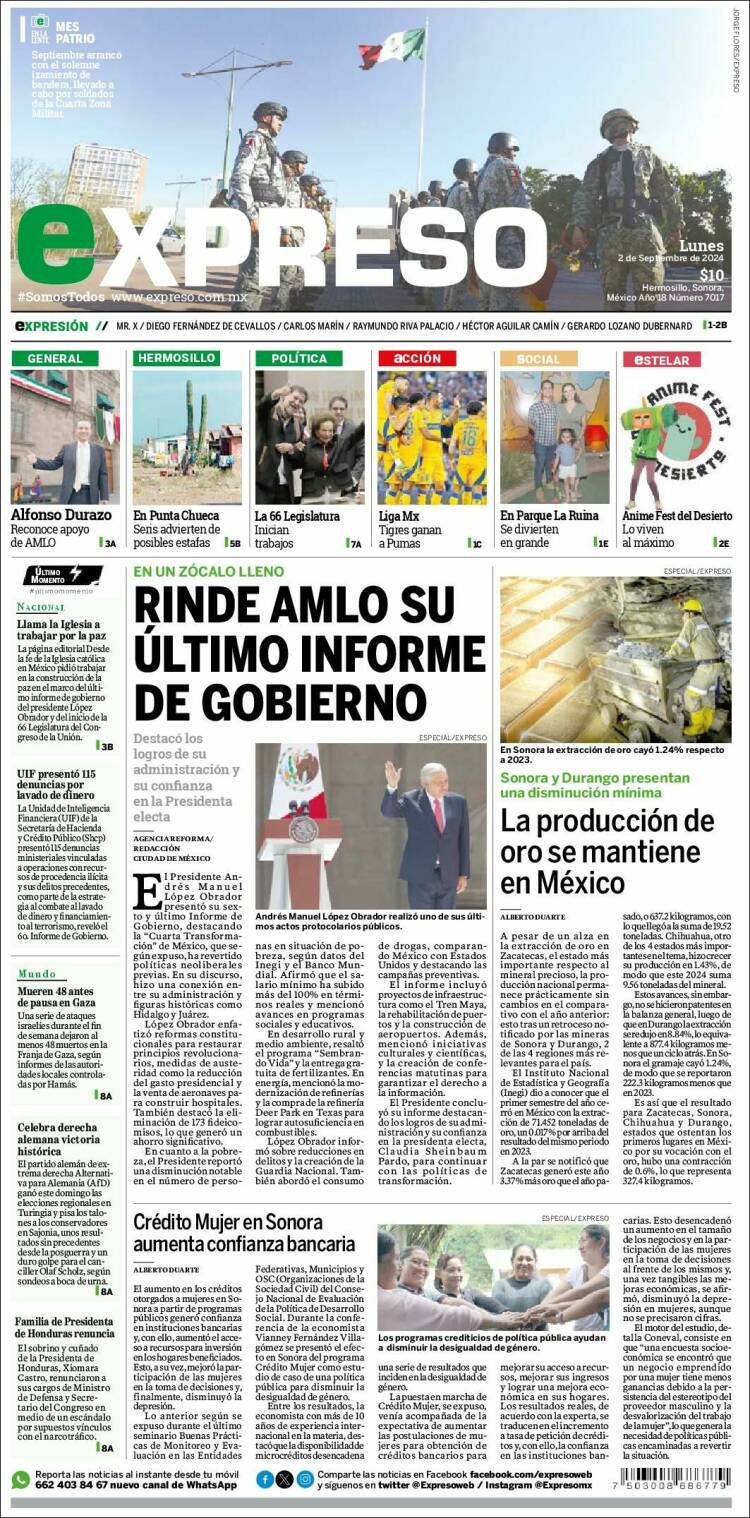 Portada de Expreso (México)