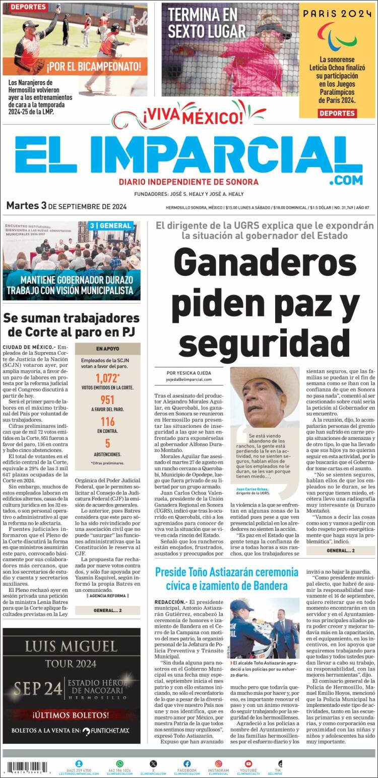 Portada de El Imparcial (México)