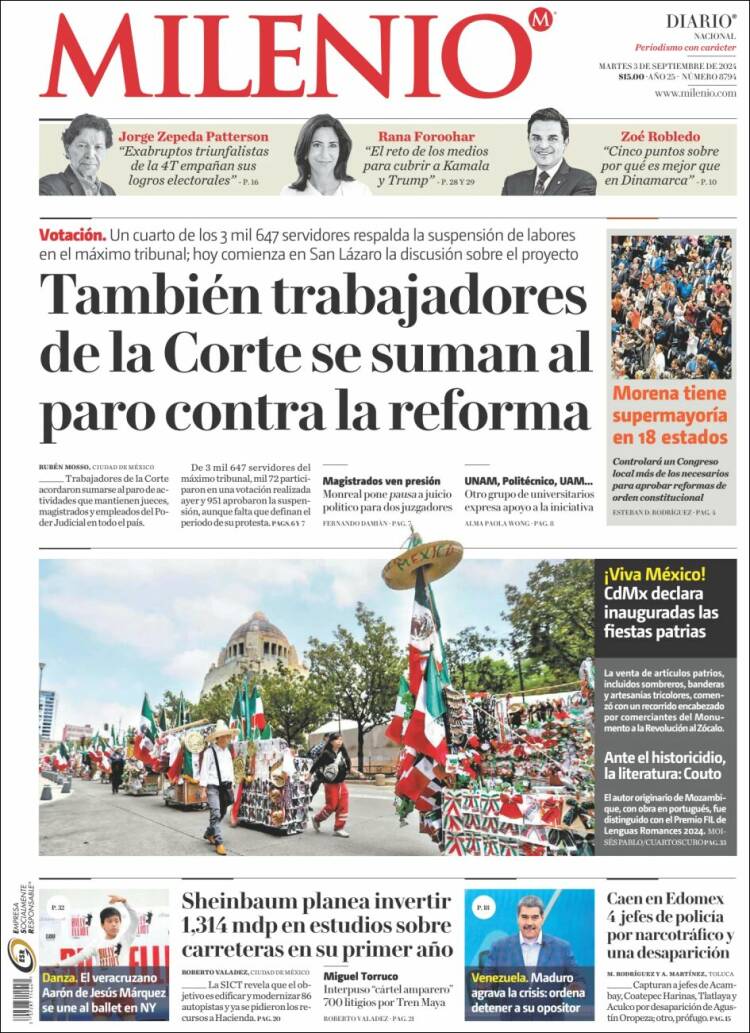 Portada de Milenio (México)