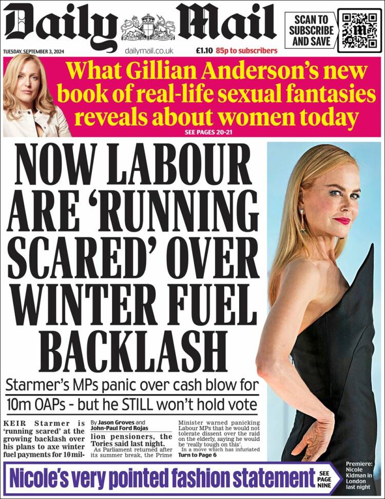 Portada de Daily Mail (Reino Unido)