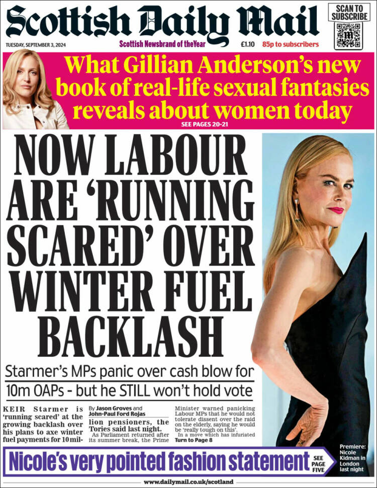 Portada de Scottish Daily Mail (Reino Unido)