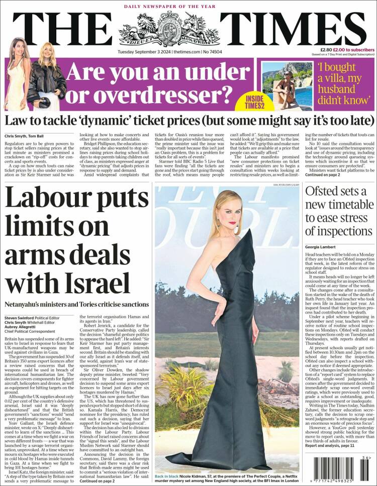 Portada de The Times (Reino Unido)