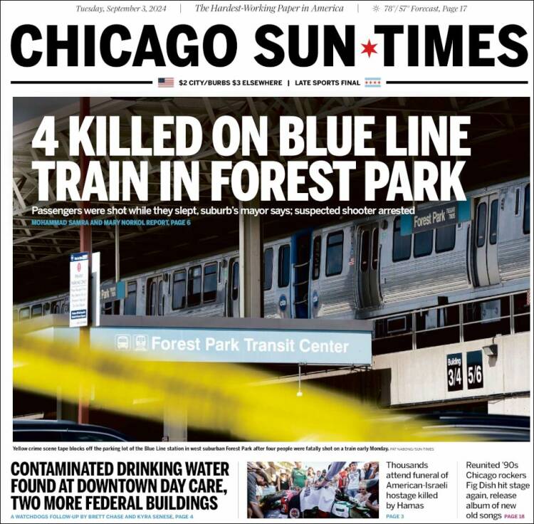 Portada de Chicago Sun-Times (USA)