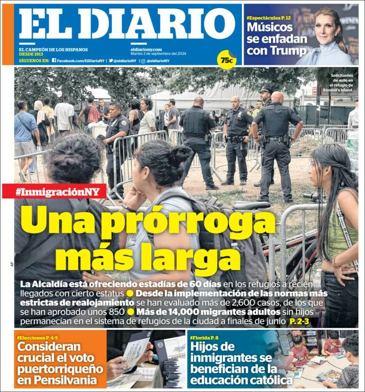 Portada de El Diario NY (USA)