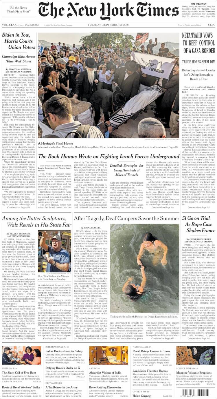 Portada de New York Times (USA)