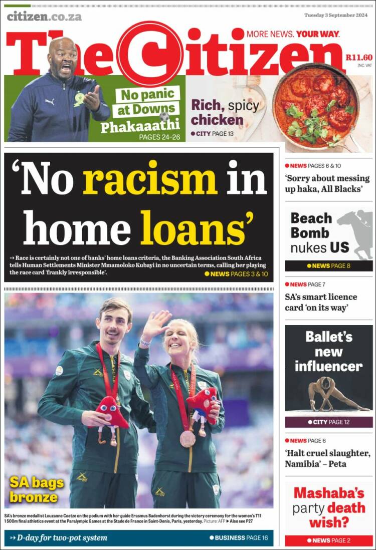 Portada de The Citizen (Sud&aacute;frica)