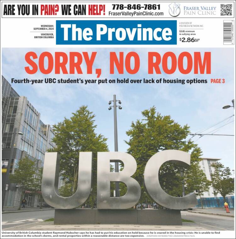 Portada de The Province (Canadá)