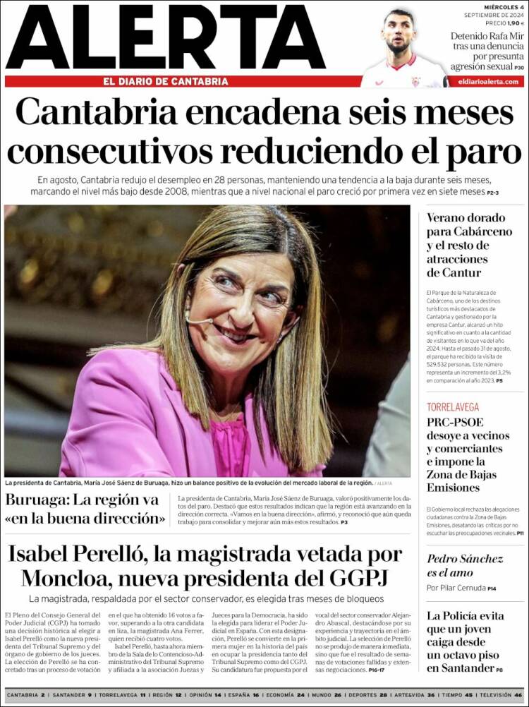 Portada de Alerta - El Diario de Cantabria (España)