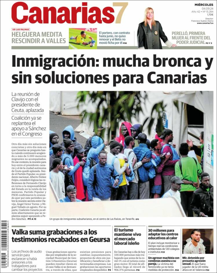 Portada de Canarias 7 (España)
