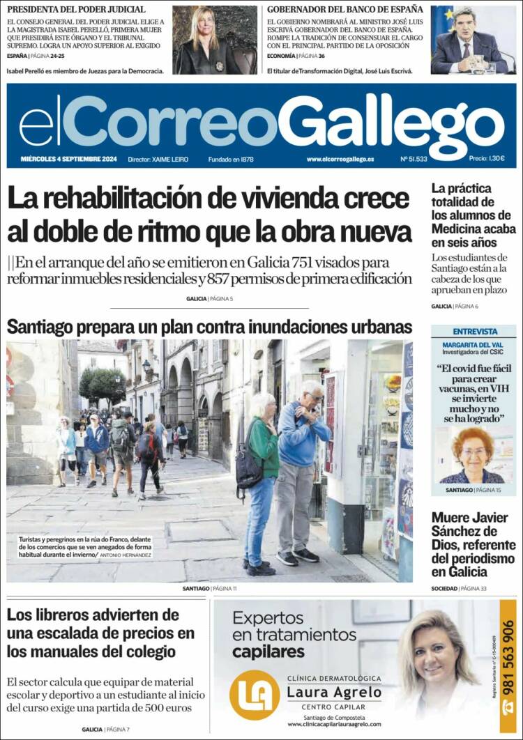 Portada de El Correo Gallego (España)