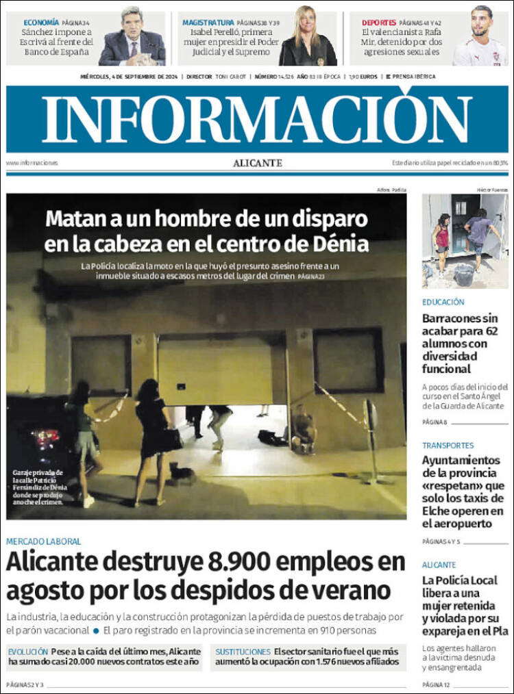 Portada de Diario Información (España)