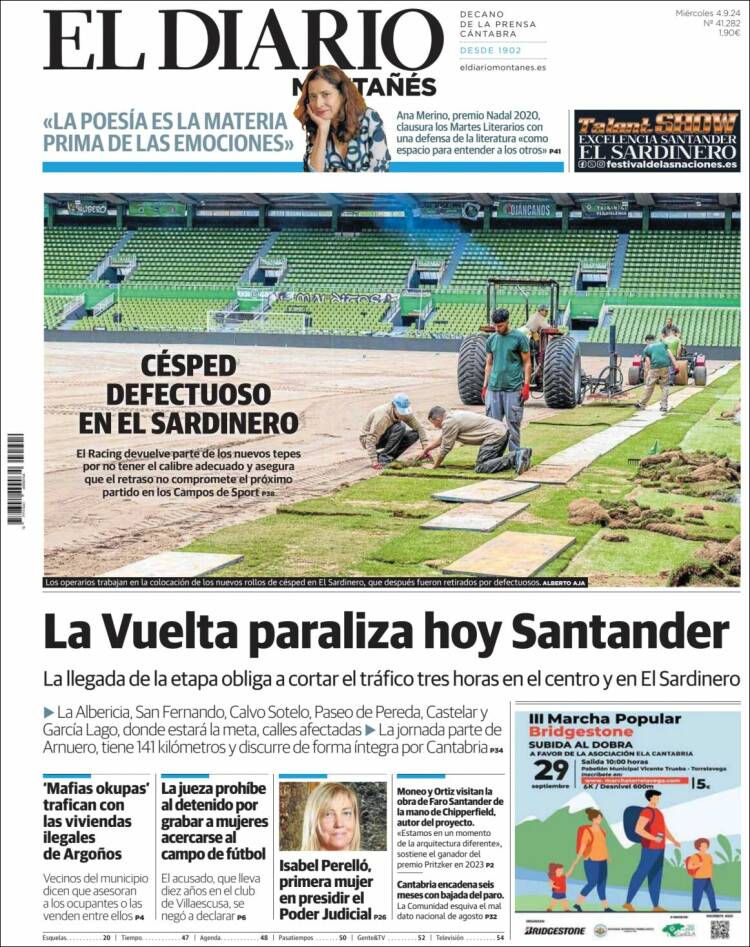 Portada de El Diario Montañés (España)