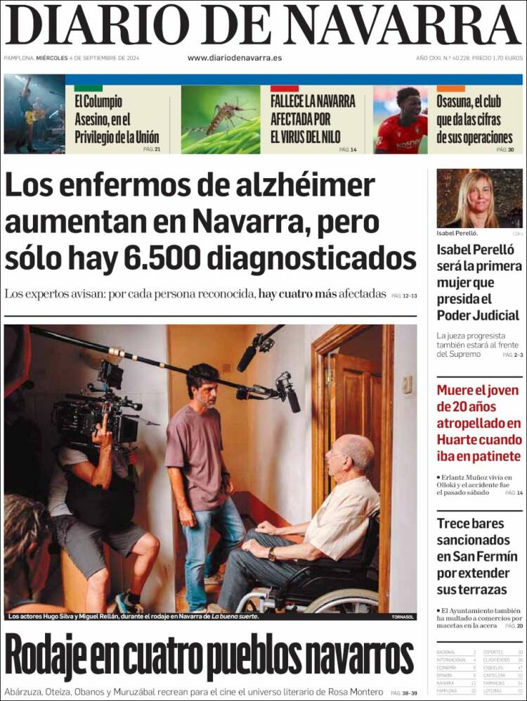 Portada de Diario de Navarra (España)
