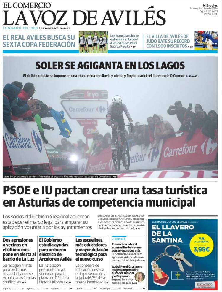 Portada de El Comercio - Avilés (España)