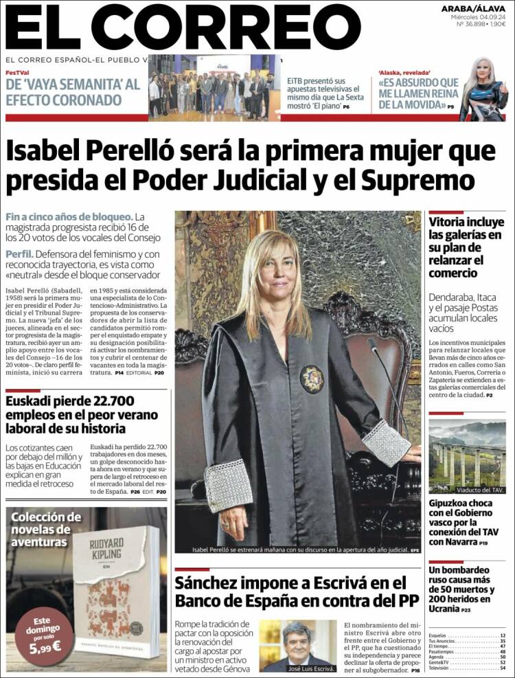 Portada de El Correo - Álava (España)