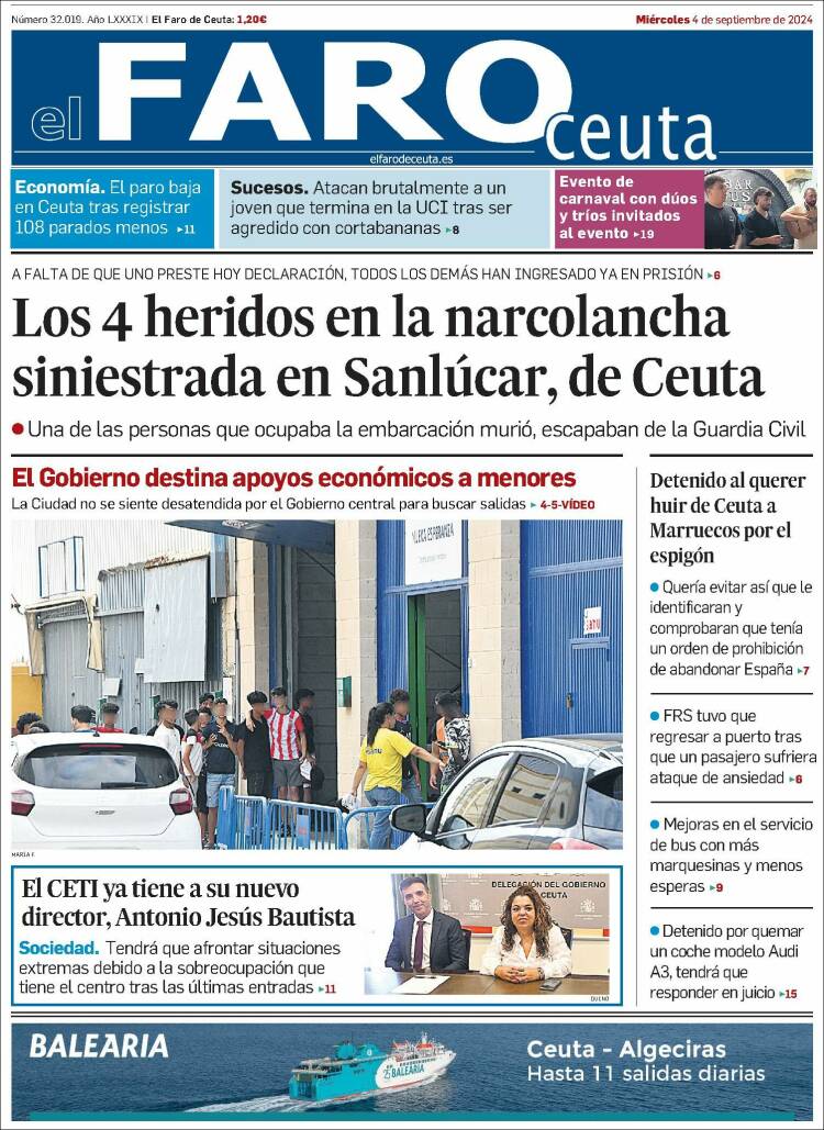 Portada de El Faro de Ceuta (España)