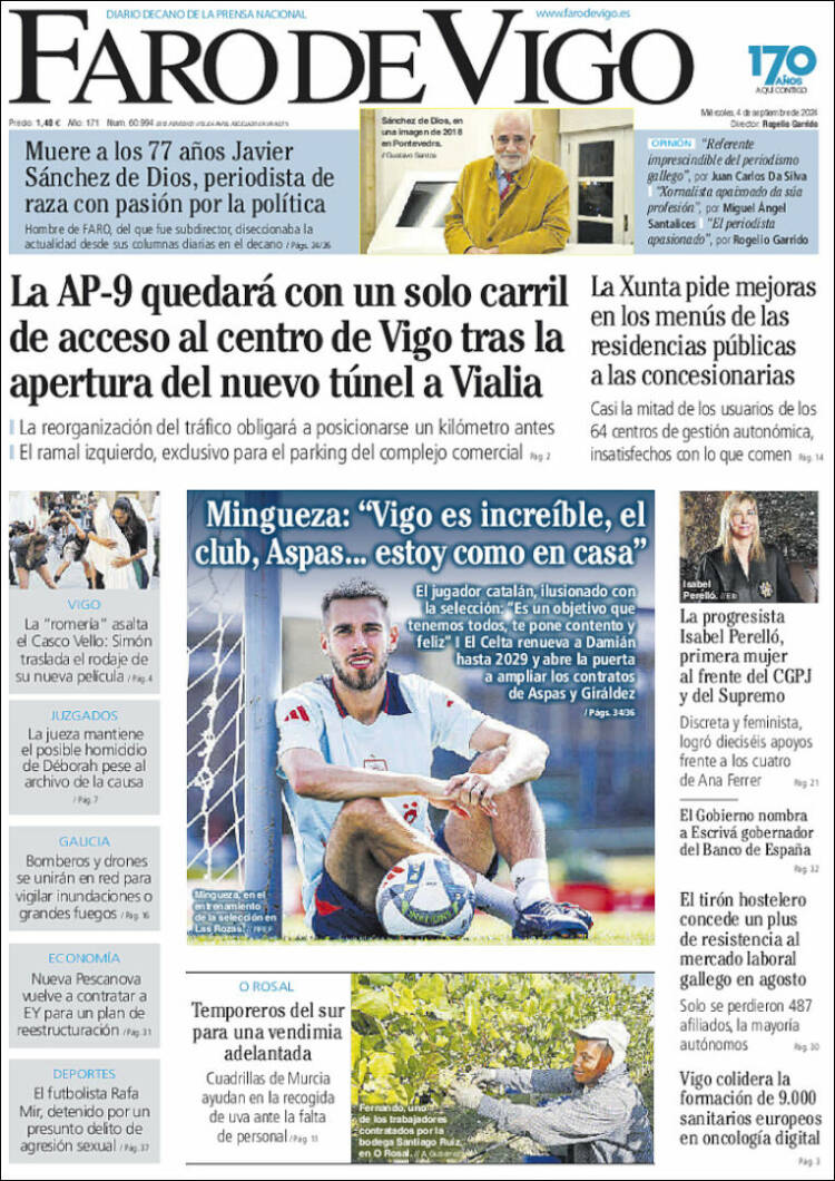 Portada de Faro de Vigo (España)